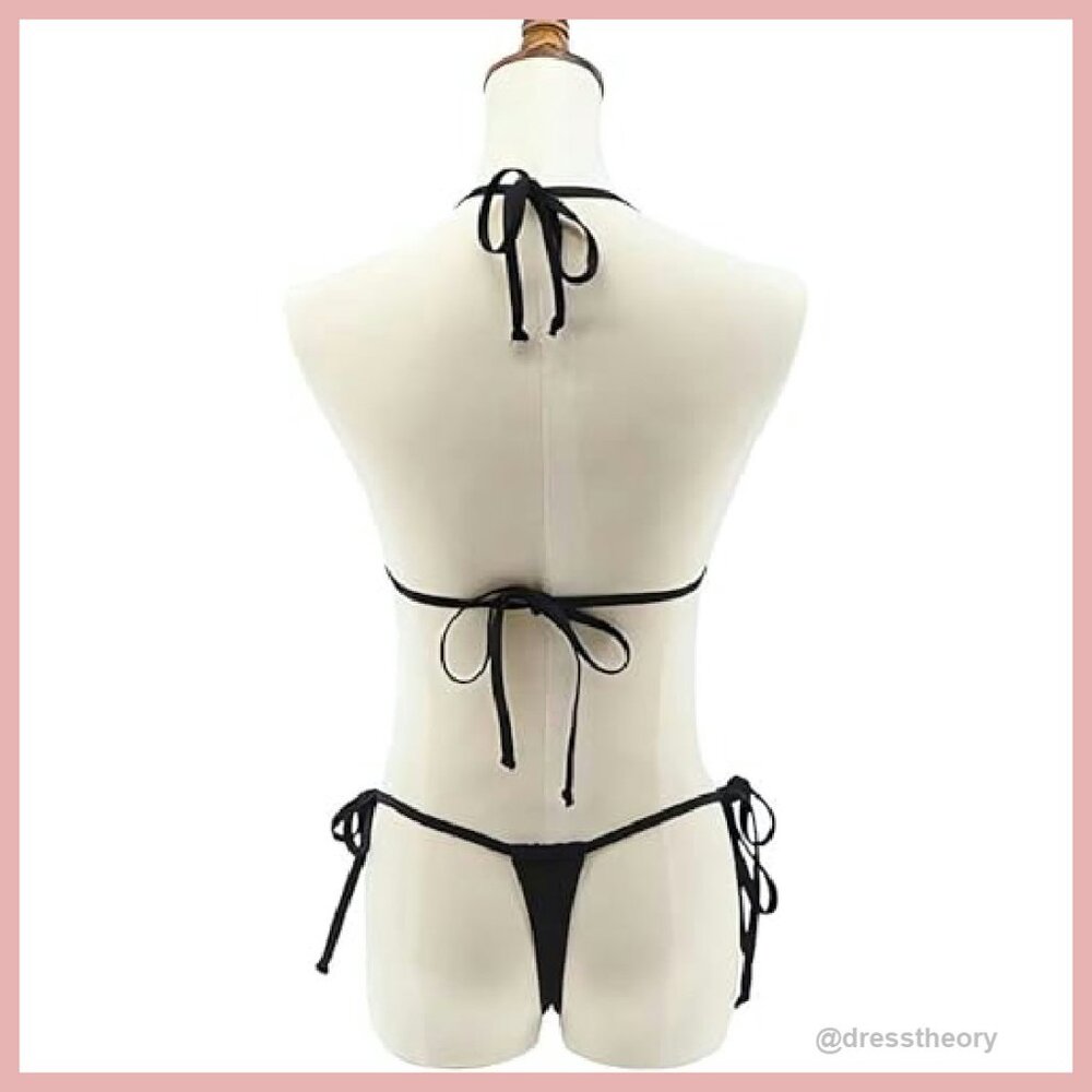 Micro Bikini Set Adjustable Straps Elastic Materi… - image 6